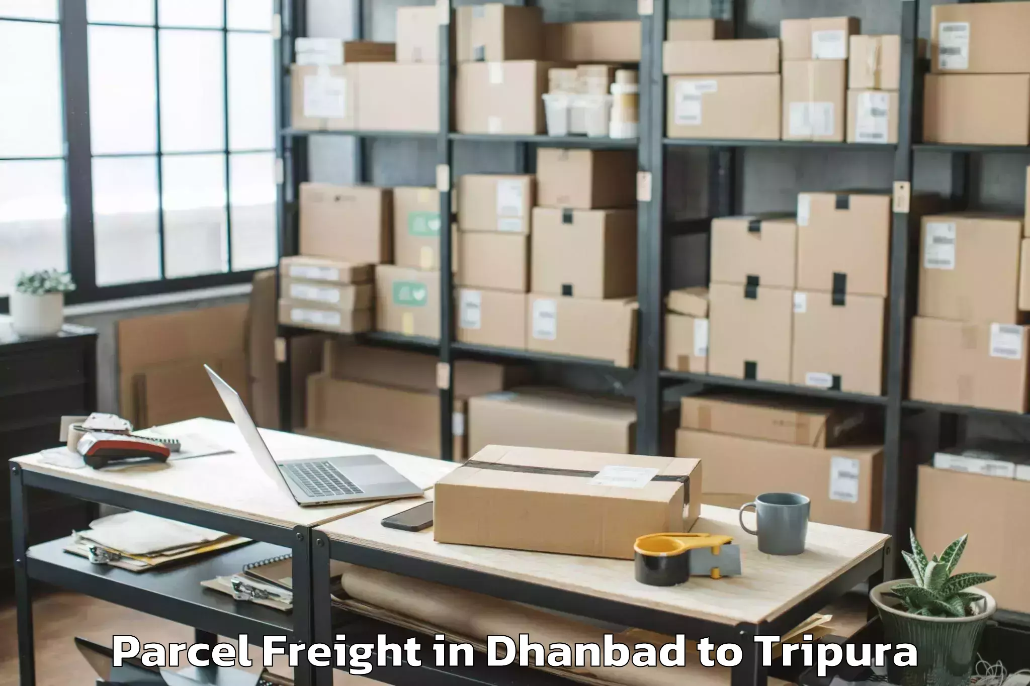 Book Your Dhanbad to Tulashikhar Parcel Freight Today